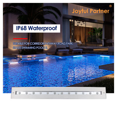 إضاءة خطية تحت الماء 12 فولت تيار مستمر من الفولاذ المقاوم للصدأ 316 DMX 512 RGB 12 واط 24 واط بطول 628 مم للشلال
