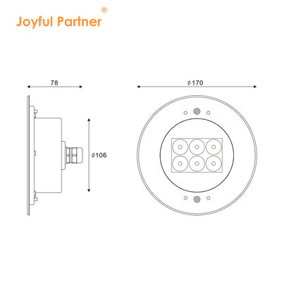 مصابيح حمام سباحة تحت الماء DC24V المصنع OEM ODM 316 الفولاذ المقاوم للصدأ DIA 170MM