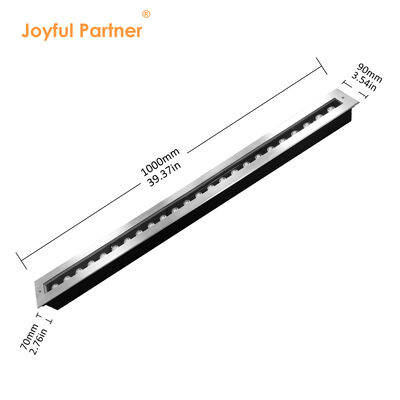 ضوء LED خطي تحت الأرض 12W 24W 48W DC24V 1000MM 1 متر من الفولاذ المقاوم للصدأ