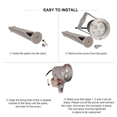 IP65 مصابيح LED الحديقة بقعة الألومنيوم GU10 مصباح 0.5M كابل لإضاءة الممرات الخارجية