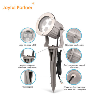 IP65 مصابيح LED الحديقة بقعة الألومنيوم GU10 مصباح 0.5M كابل لإضاءة الممرات الخارجية