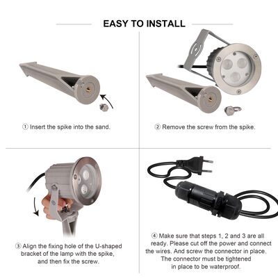 مضاءات الحديقة المقاومة للماء LED مع قطب بلاستيكي LED GU10 MR16 مصباح للحديقة