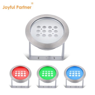 ضوء بركة تحت الماء RGB AC / DC 12V 24V LED 12W مقاوم للماء IP68 316 الفولاذ المقاوم للصدأ