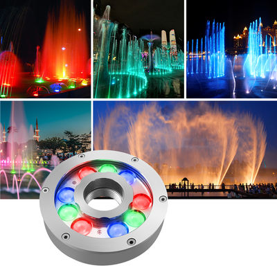 DC24V DMX LED Fontein Ring Light RGB IP68 مقاوم للماء 9W 18W 27W 3In1 لإضاءة البركة