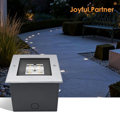 ضوء أرضي مربع في الهواء الطلق 24 فولت 8 واط 3000 كيلو متدفئة بيضاء صب الألومنيوم الجسم IK تصنيف 09