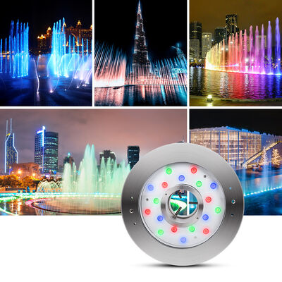 مصابيح مصدر LED المواد الفولاذ المقاوم للصدأ RGBW 4in1 الإضاءة تحت الماء لإعدادات المناظر الطبيعية في الهواء الطلق